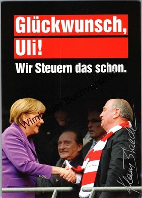 Original autograph Klaus Staeck ''congratulations Uli! We control that already'' /// Car