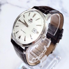Orologio ORIENT Bambino Automatico da Uomo, quadrante bianco in pelle marrone AC00-C0-B