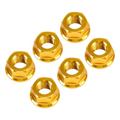 6X Mutter Kettenrad M10 x 1.00 Gold für Ducati 1098 1198 Multistrada V2 V4 S