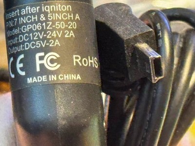OEM CAR CHARGER FOR RAND MCNALLY TND-525/TND-530/TND-730/RVND-7xx GPS DEVICES