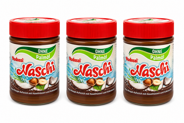 3X Nudossi Naschi Nuss-Nougat-Aufstrich Haselnuss Kokos Ohne PalmöL 300G-image
