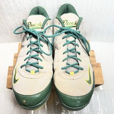 Nike Oregon Ducks Air Swingman Metal Cleats PROMO SAMPLE PE Grey Green Size 14