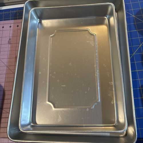 2 Wilton Aluminium rechteckige Backformen Top Zustand 14” mal 10” & 16” x 12