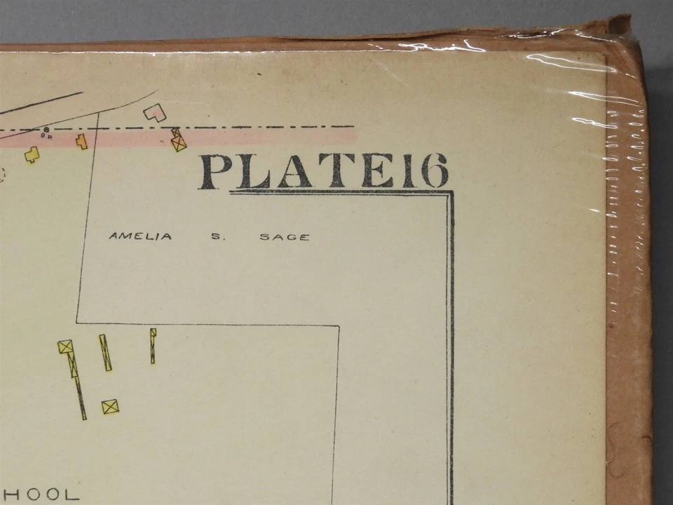 Mapa de calles antiguo de West Hartford Connecticut coloreado a mano C.1900 - placa 16 Foto 4 de 4