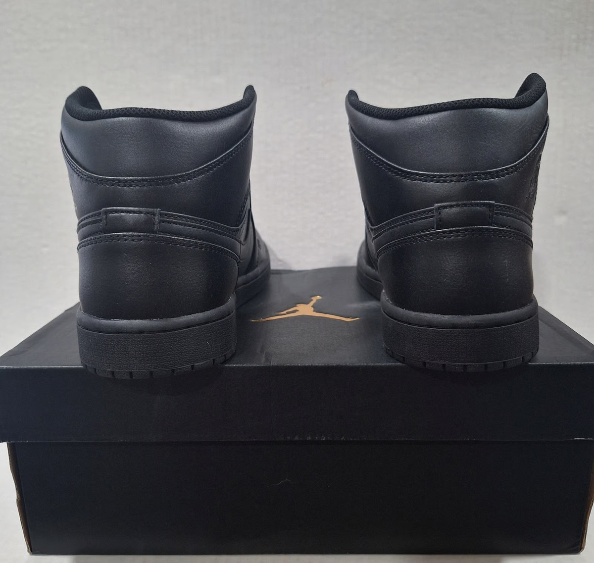 Nike Air Jordan One Retro Mid Sneakers Triple Black Edition