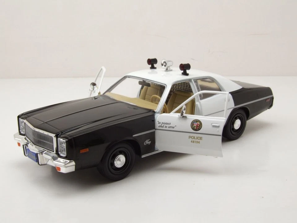 Plymouth Fury 1978 Nero LAPD Los Angeles Police Department 1:24 Greenlight - Immagine 4 di 4