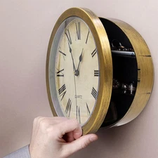 Wall Clock with Hidden Safe,Timepiece with Hidden Shelf Storage,Clock Secret Saf
