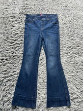 Spanx Jeans Womens Medium Blue Flare Denim Pull On High Rise Stretch 20327R