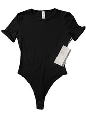 Lululemon Women s Crewneck Cotton Ribbed Short Sleeve Bodysuit Black XS NWT 78