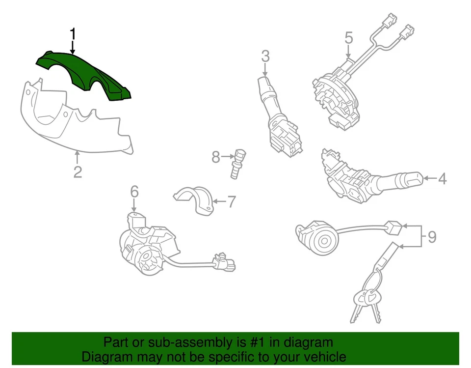Hyundai Elantra 2011 2012 2013 cubierta superior columna de dirección OEM 84850-3X000-RAS Foto 2 de 3