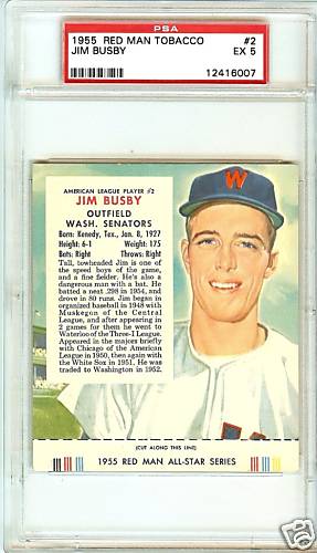 1955 Red Man Redman Set Jim Busby PSA 5 - Picture 1 of 1