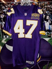 JOEY BROWNER #47 MINNESOTA VIKINGS JERSEY 1961-2000 ANNIVERSARY PATCH SIZE 44 L