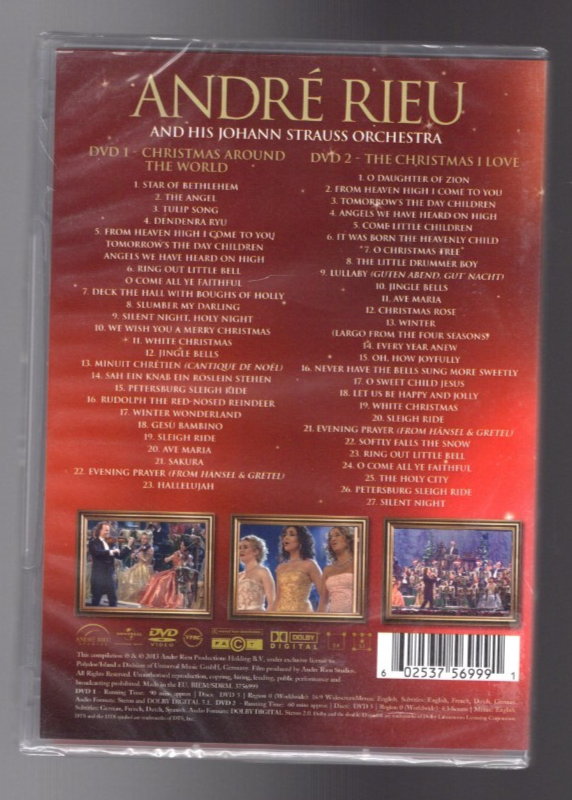 Andre Rieu Christmas Around The World / I Love DVD All Zone