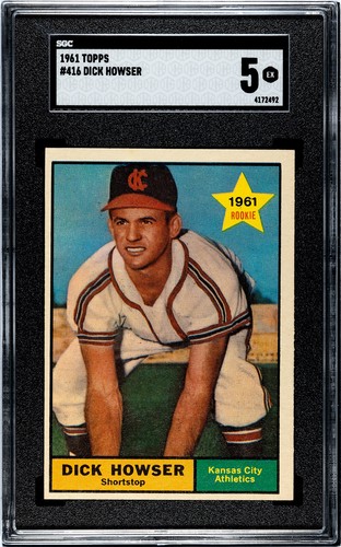 1961 Topps Baseball #416 Dick Howser Rookie Kansas City A's SGC 5