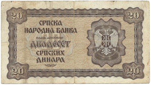 Serbien - Banknote Von 20 Dinara 01-05-1941! Hervorragend Km #25 - Imagen 2 de 2