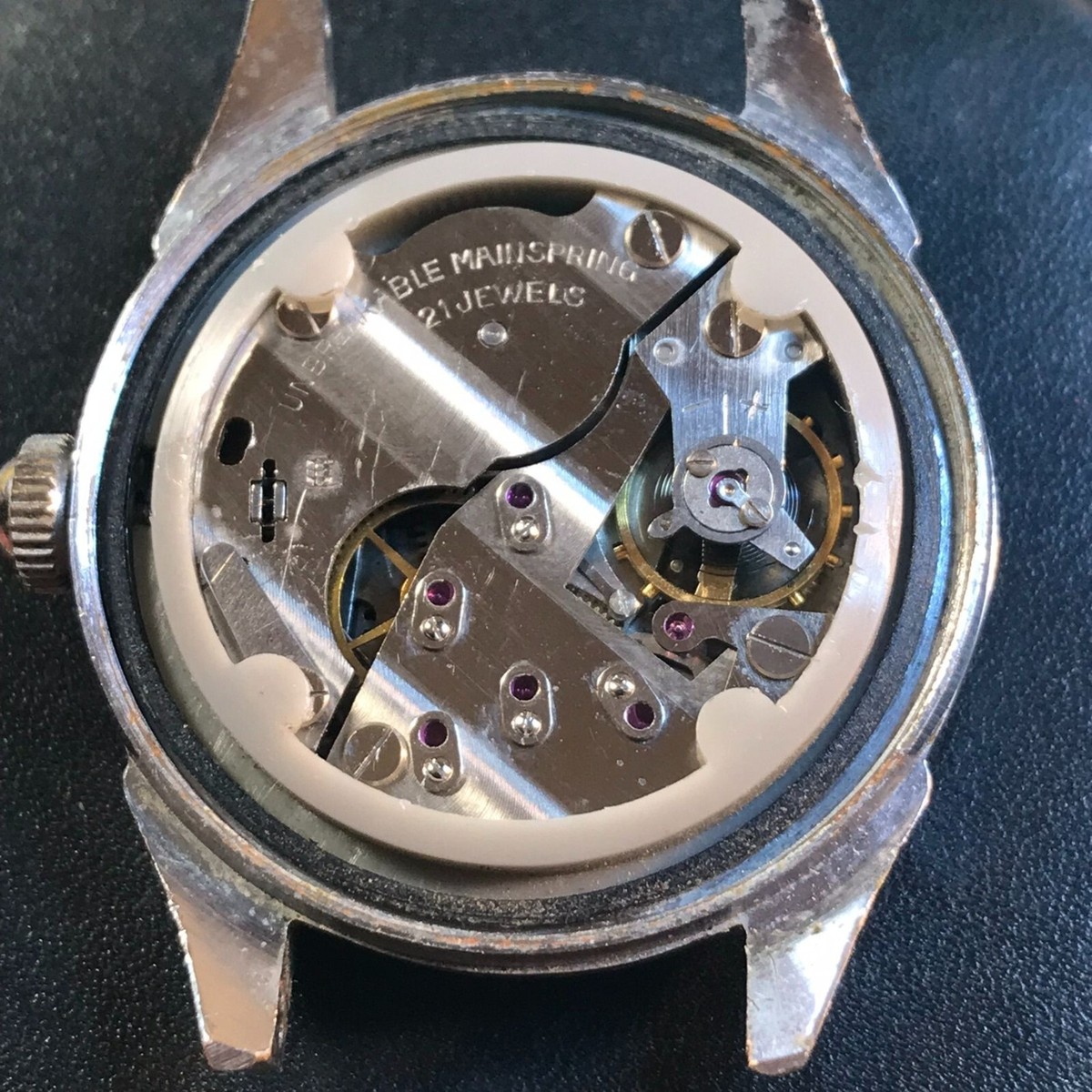 1960's Fivania 21 Jewels C.P. Pare-Choc Wrist Watch Parts or