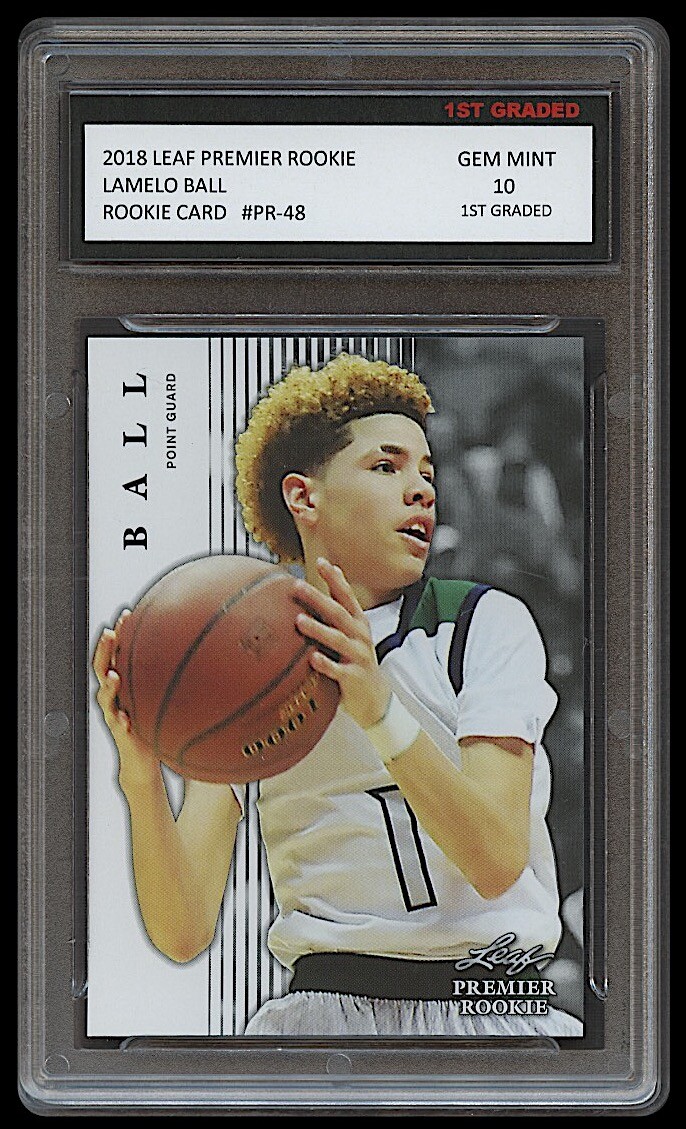 Lamelo Ball 2018 Leaf Premier 1st Graded 10 Rookie Card #Pr-48 Charlotte  Hornets