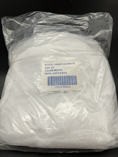 Global Industrial Nylon Hairnet 24" Honeycomb White 100/Bag - Picture 2 of 2