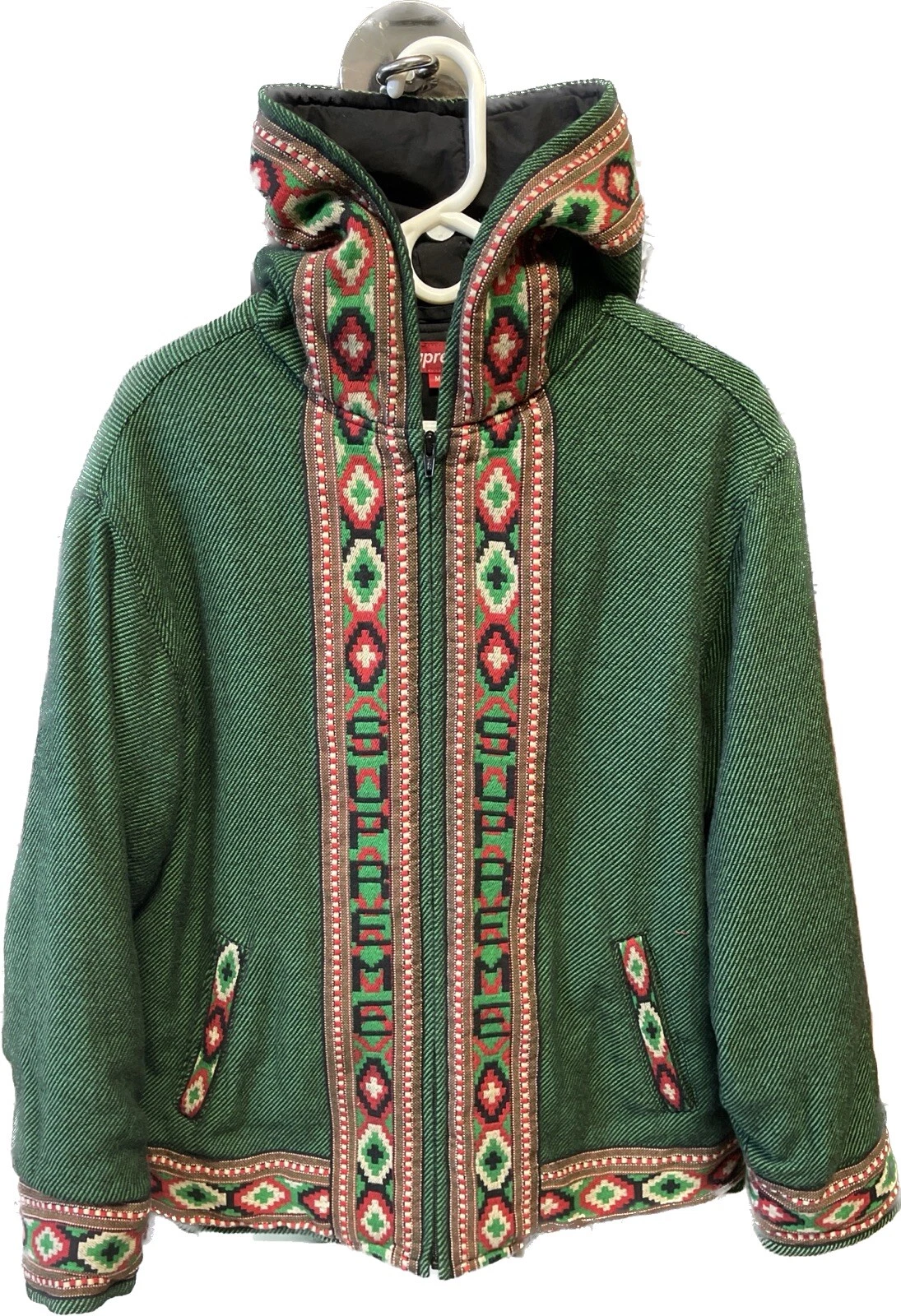 Veste à capuche tissée Supreme 20SS Zip Parka M coton vert