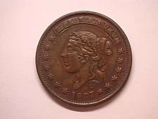 1837 Hard Times Token- Millions For Defence-  Nice EF or better.