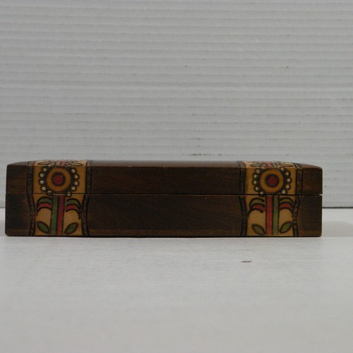Caja de baratija vintage de madera con antojo floral 7 pulgadas x 3,5 pulgadas x 1,5 pulgadas - Imagen 2 de 7