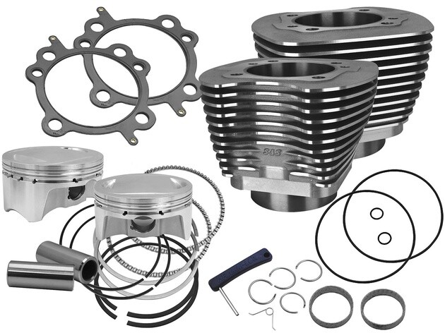 S&S 110" Sidewinder Big Bore Kit Wrinkle Black #910-0651 ...
