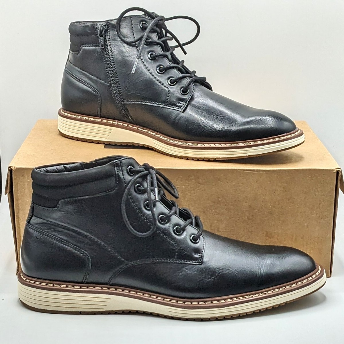 Steve Madden “P-Jelen” Men’s Side Zip Chukka Dress & Comfort Boot (Cognac) Brown Steve Madden “P-Jelen” Men main image 4