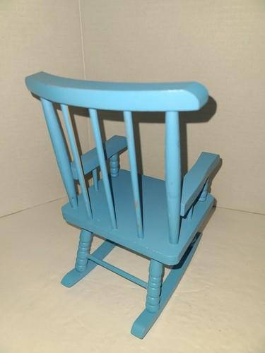 Dollhouse Miniature Rocking Chair 8", Blue - Picture 3 of 5