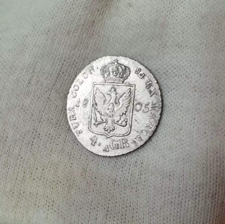 Prussia 1/6 Thaler 1805 Silver Aunc-Unc Coin 4 Groschen Germany Portrait - Image 3 of 4