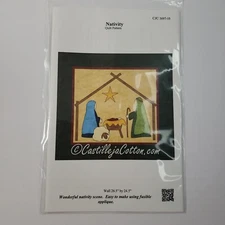 Castilleja Cotton Nativity Applique Quilt Pattern Wall Hanging 26"x24" Uncut