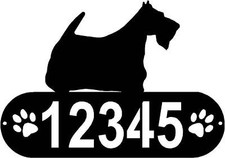 Scottish Terrier Dog PAWS House Address Sign - Made in USA