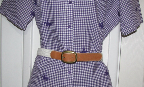 Liz Claiborne Women's Belt Braided Stretch White With solid brass buckle S/M - Picture 6 of 9