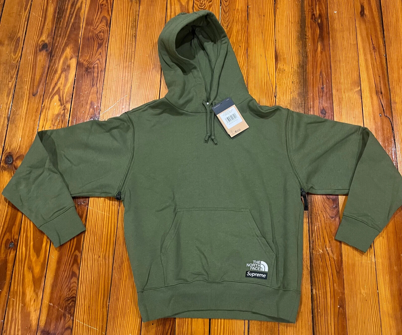 Sweat à capuche convertible Supreme x The North Face vert olive homme S NEUF