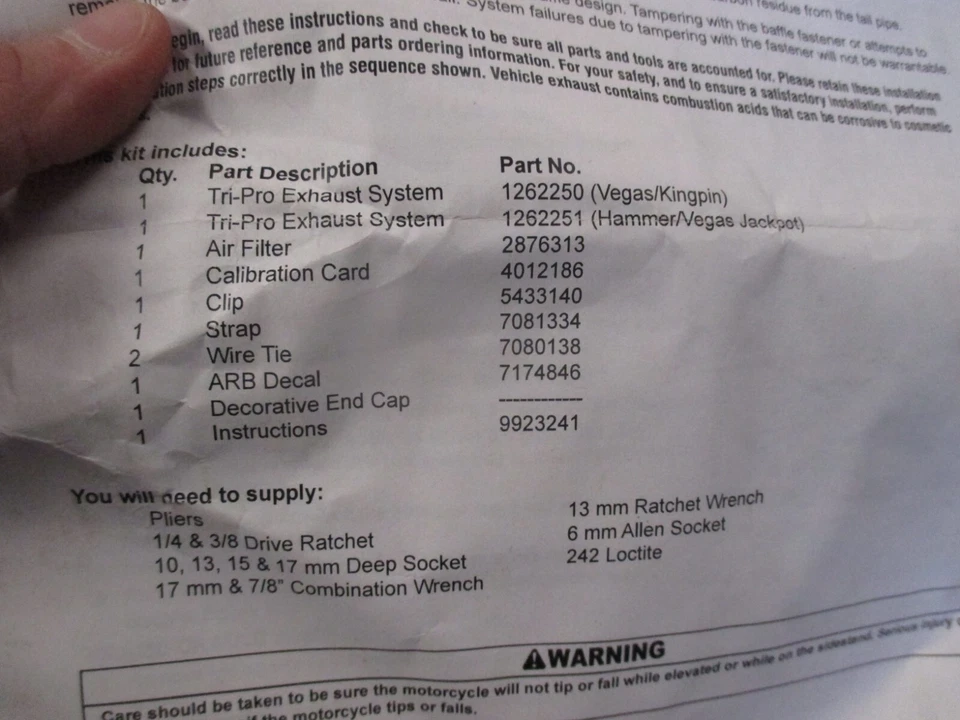 Victory OEM Cobra Incompleto Etapa 1 Tri Pro Escape Vegas Hammer 2878996-266 Foto 4 de 4