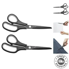 Scissors 8 Inch Soft Comfort-Grip Handles Sharp Titanium Blades, 2-Pack