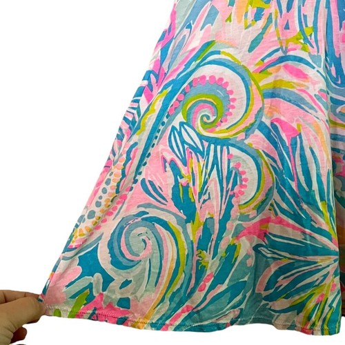 Lilly Pulitzer Girl’s Alina Dress Carnivale Coral Large 8 10 Colorful Cutout - Picture 6 of 8