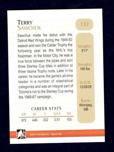 2006-07 In The Game Between The Pipes Base Cards - You Pick From The List - Picture 263 of 299