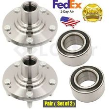 Pair(2) Front Wheel Hub & Bearing Set Fits 07-13 Hyundai Elantra Kia Forte Koup