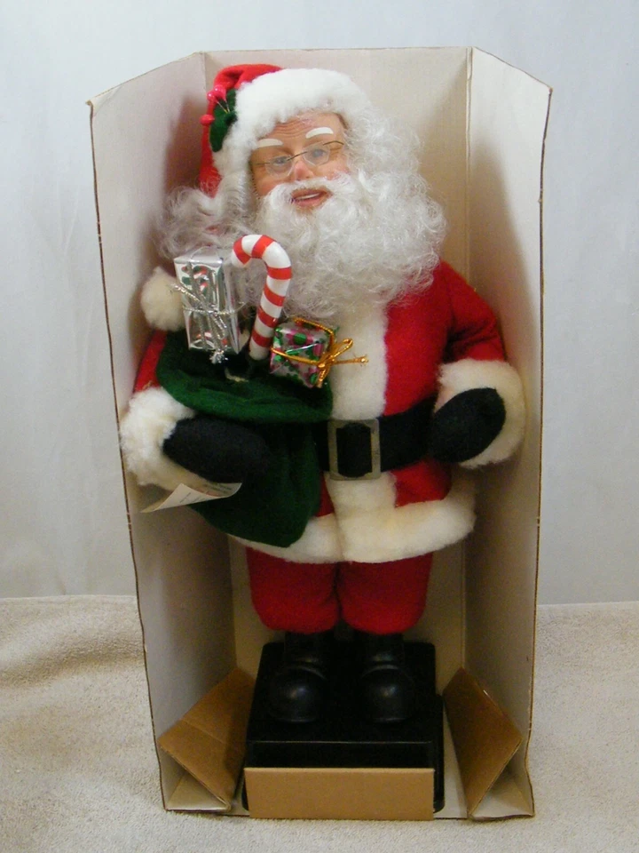 复古 MERRY CHRISTMAS 16 英寸假日雕像 SANTA、戏剧音乐、不动 — 第 2/4 张图片