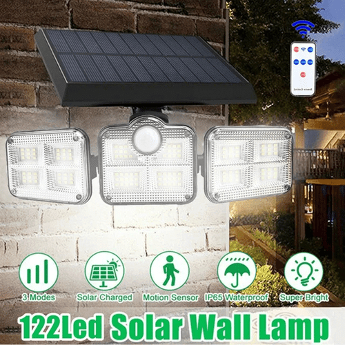 5000LM 122LED Solar Wall Lights Outdoor Garden Motion Sensor Security Flood Lamp - Picture 8 of 13