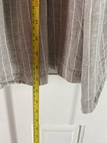 Coercion London Dress XL UK 16 Beige Stripe Linen Blend Dress Loose Casual - Picture 10 of 12