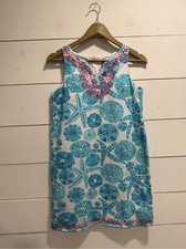 Lilly Pulitzer for Target Girls Dress Size XL 14/16 Aqua Blue Sea Life Print Sle