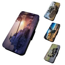 Printed Silicone Flip Mobile Phone Case Cover For iPhone WW2 Vehicles Warfare