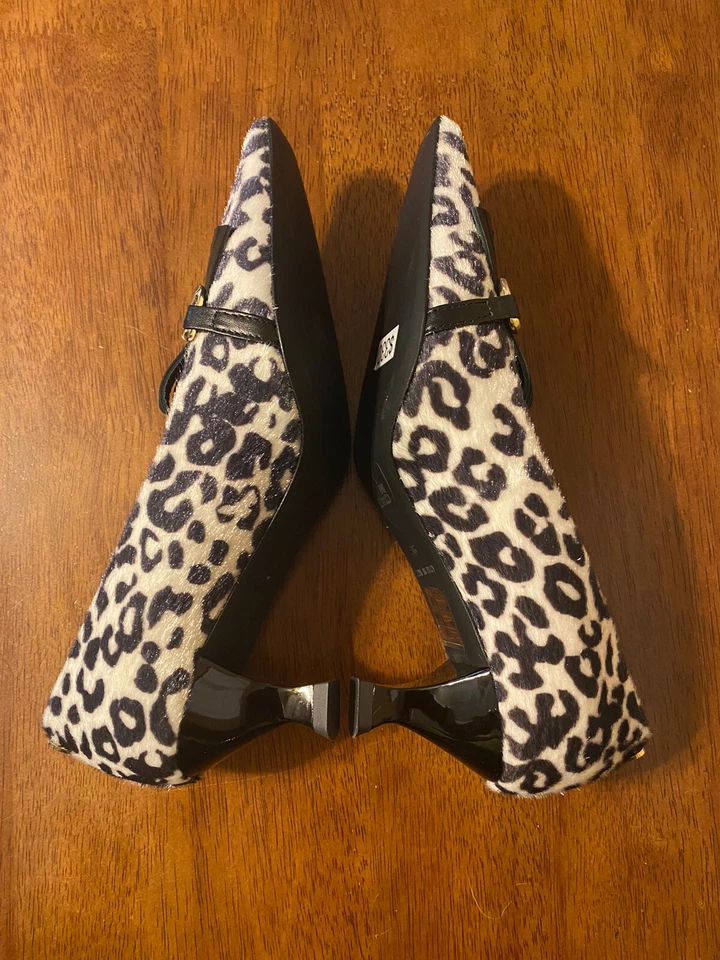 NEW Love Moschino White Leopard Print Mid Heel Pump Size 36 US 6 Italy MSRP 269 - Image 4 of 4