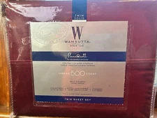Wamsutta Pimacott Twin Sheet Set - Solid Color, Burgundy, 3-Piece
