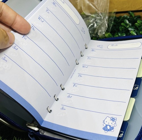 Vintage Sanrio Hello Kitty Blue Angel Planner Agenda organizer NEW - Picture 4 of 6