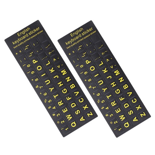 2 Pcs Keyboard Stickers Covers for Desktop English Alphabet Practice - Afbeelding 4 van 12