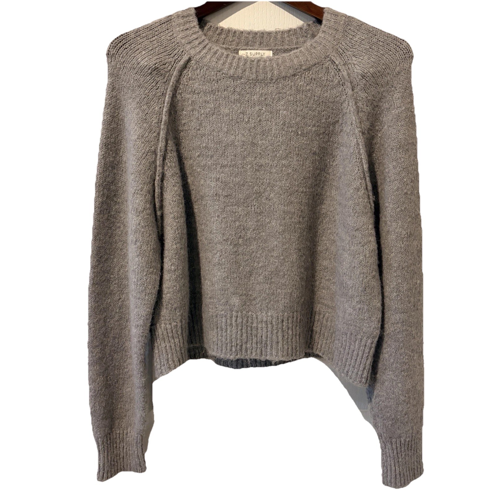 Z Supply Gray Sweater Cropped Medium