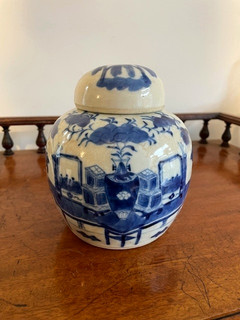 EXCELLENT ANTIQUE 19TH CENTURY QING CHINESE PORCELAIN GINGER JAR VASE