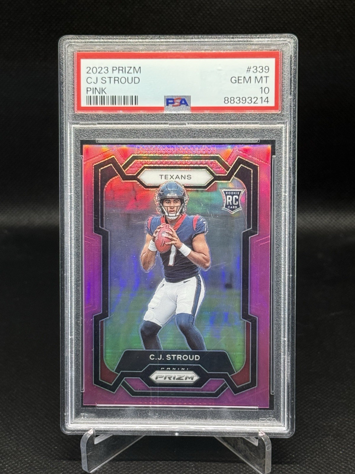 2023 Panini Prizm CJ Stroud Pink Prizm Rookie RC #339 PSA 10 GEM MINT Texans